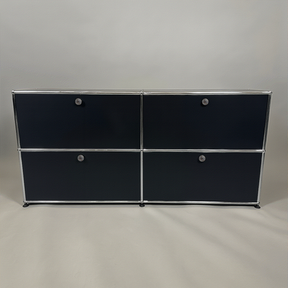 USM Haller Sideboard 2x2 schwarz 4 Klappen