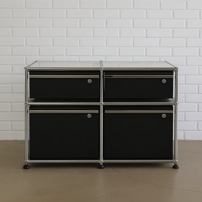 USM Haller Sideboard / Standcontainer schwarz 4 Schubladen