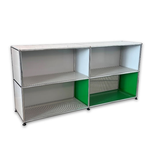 USM Haller Sideboard 2x2 lichtgrau / grün offen