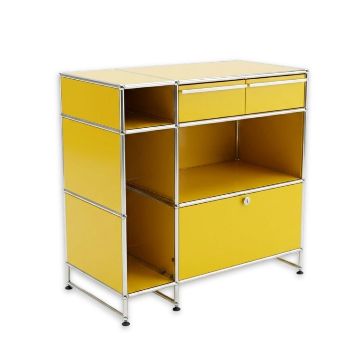 USM Haller Highboard 2x4 2 Schubladen 1 Kappe goldgelb 50cm Tiefe