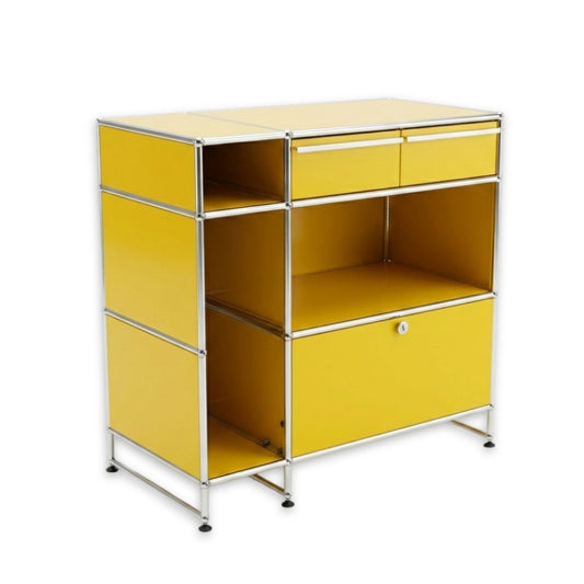 USM Haller Highboard 2x4 2 Schubladen 1 Kappe goldgelb 50cm Tiefe