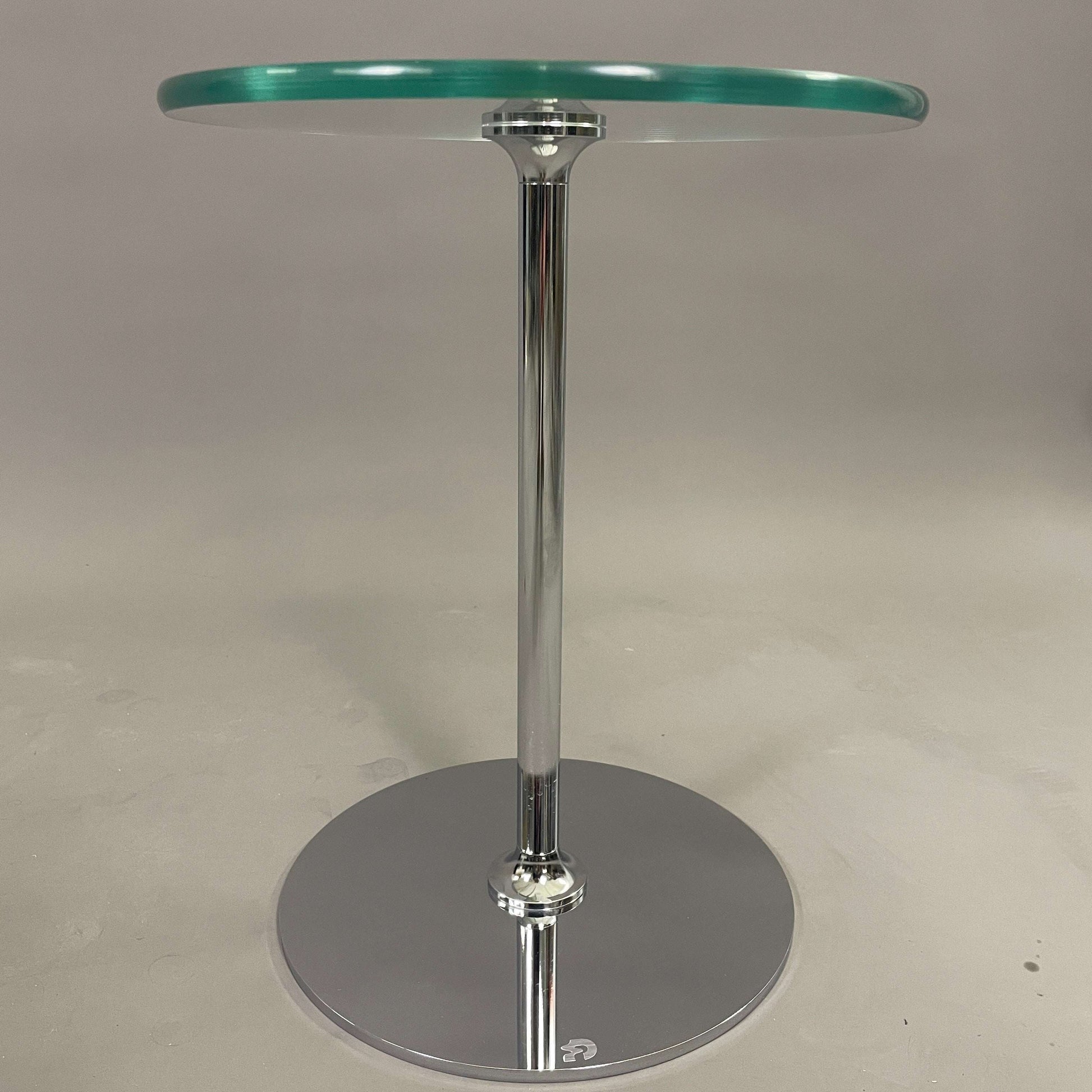 Draenert Beistelltisch Glas mit chromgestell und rundem glastisch Ø35cm, höhe 45cm