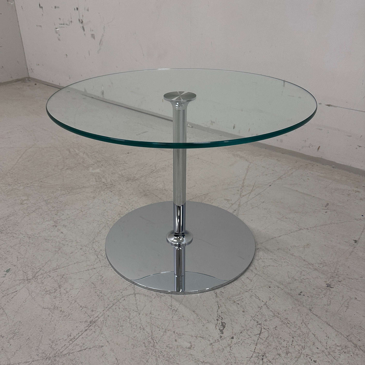 Draenert | Beistelltisch Glas | Ø70 cm x 50 cm | Glas, Chrom | Gebrauchte Büromöbel