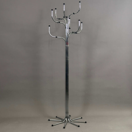 Fritz Hansen Coat Tree silver metal freestanding coat rack with multiple hooks