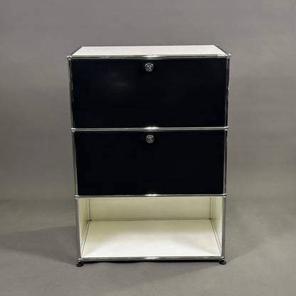 USM Haller 1x3 Highboard 50er tief weiß / schwarz