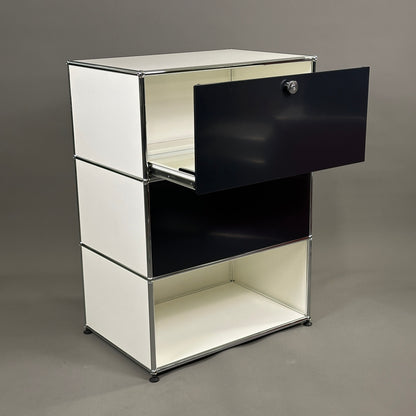USM Haller 1x3 Highboard 50er tief weiß / schwarz