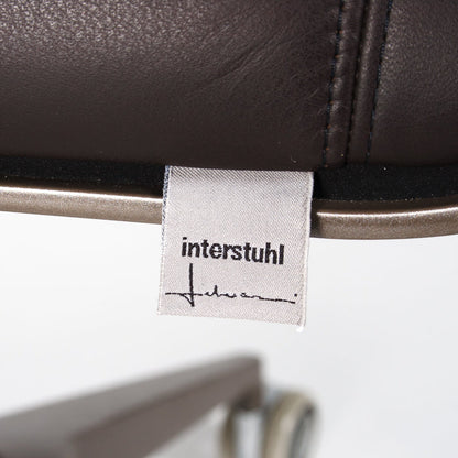 Interstuhl Silver 151S dark brown leather office chair with brand tag.