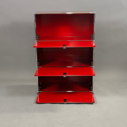 USM Haller Highboard 1x3 rot mit Klappen