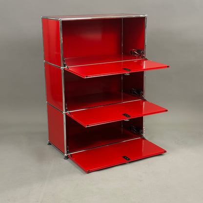 USM Haller Highboard 1x3 rot mit Klappen