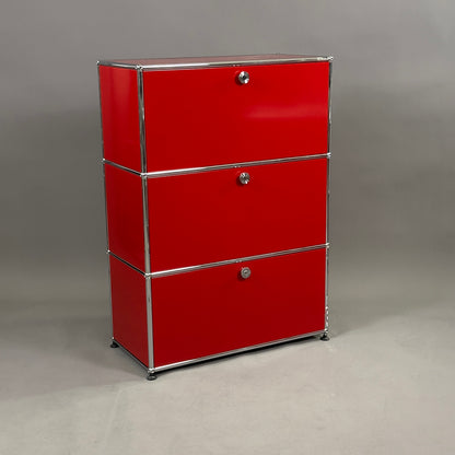 USM Haller Highboard 1x3 rot mit Klappen
