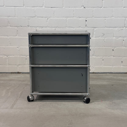 USM Haller Rollcontainer Mittelgrau 3 Auszüge 1x Schloss [AKTION -50€ ➜ GWG<800€]