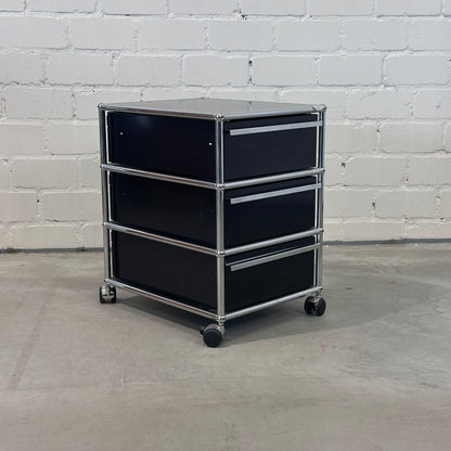 USM Haller Rollcontainer Schwarz 3 Auszüge [AKTION -50€ ➜ GWG<800€]