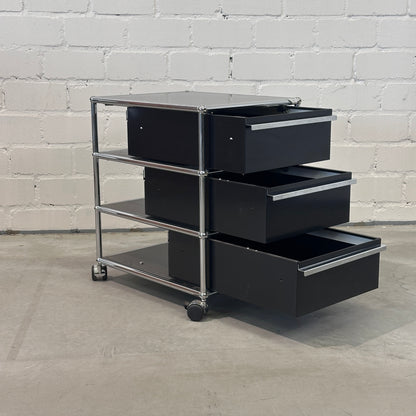 USM Haller Rollcontainer Schwarz 3 Auszüge [AKTION -50€ ➜ GWG<800€]