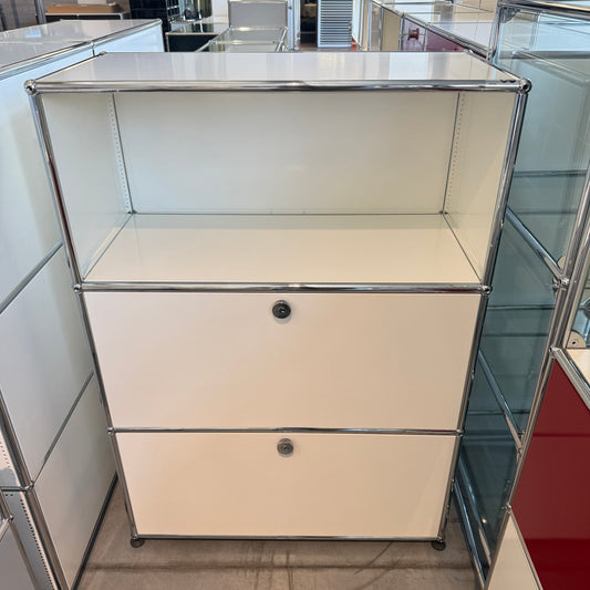 USM Haller Highboard 1x3 weiß 2 Klappen (1. Gen.)
