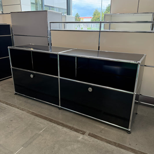 USM Haller Sideboard 2x2 schwarz 2 Klappen
