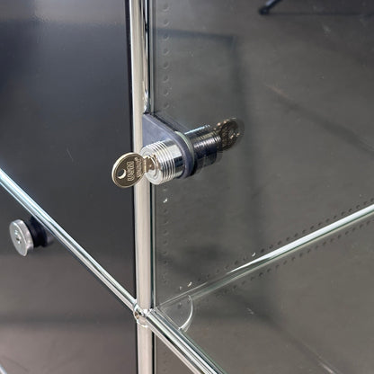 USM Haller Vitrine 3x2 schwarz mit Glas