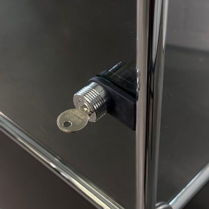 USM Haller Vitrine 1x3 schwarz mit Glas