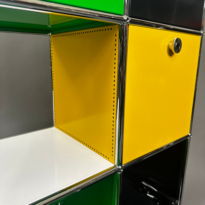 USM Haller Highboard grün/gelb/schwarz