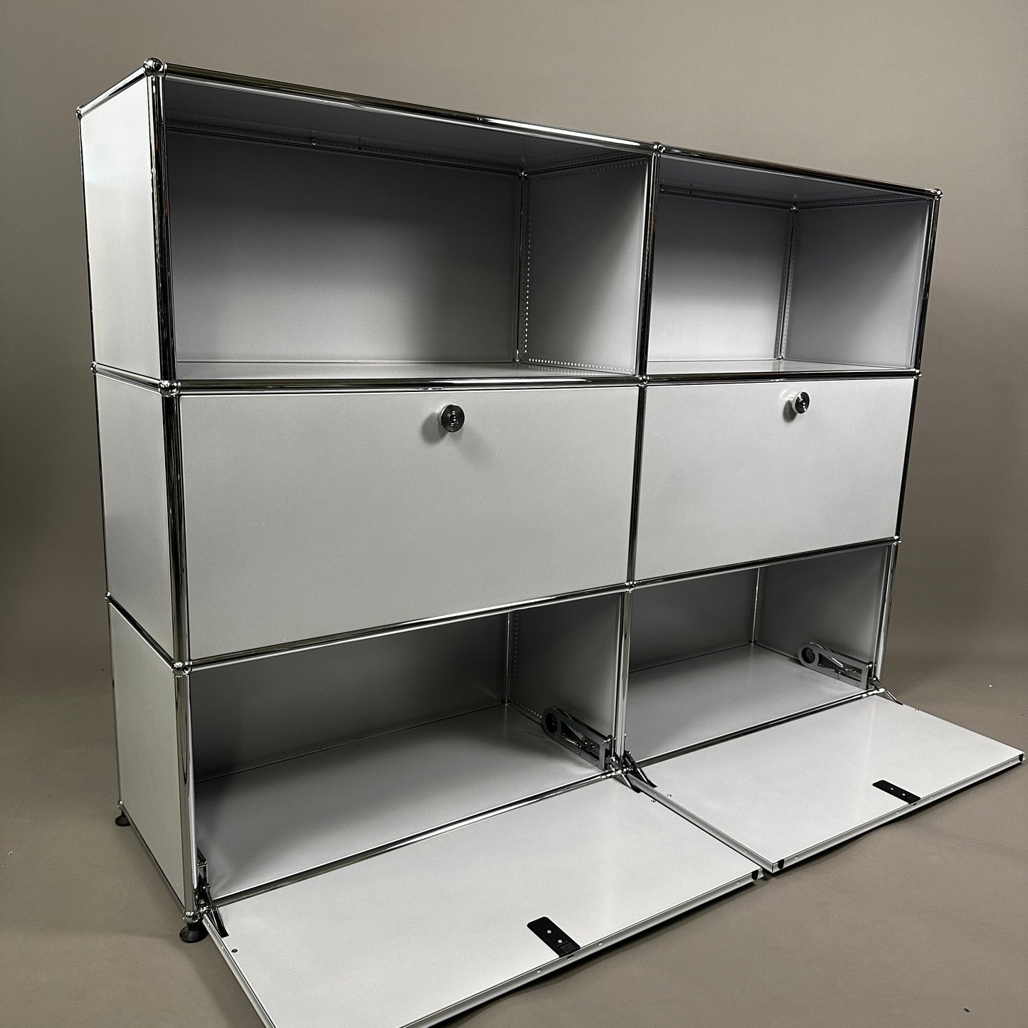 USM Haller Highboard 2x3 mattsilber 4 Klappen