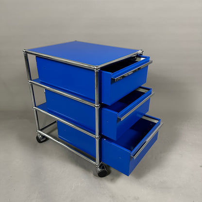 USM Haller Rollcontainer enzianblau (3 Auszüge)