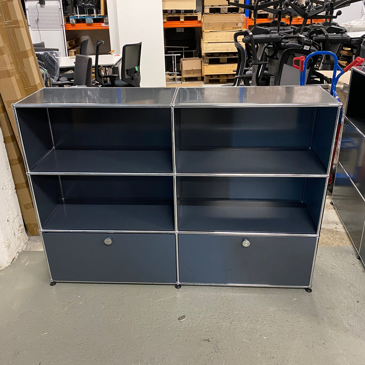 USM Haller Highboard anthrazit 2x3, 2 Auszüge