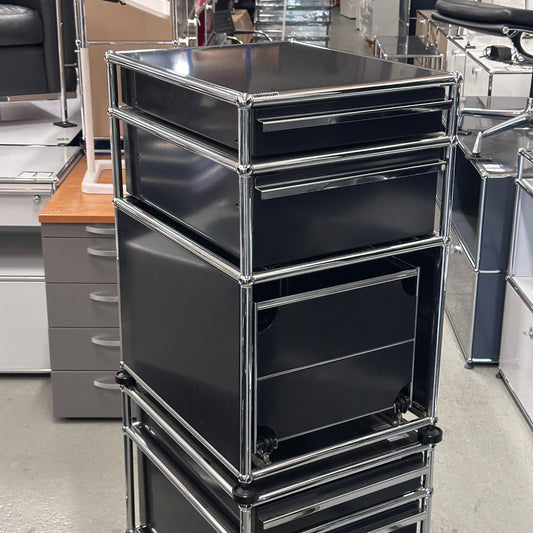 USM Haller Standcontainer schwarz 2 Schubladen + Hängeregister [AKTION -20%]