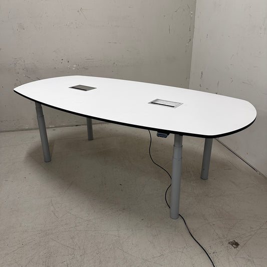 Konferenztisch höhenverstellbar 240 x 120 cm weiß