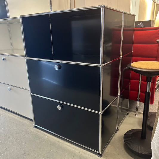 USM Haller Highboard schwarz (2 Klappen)