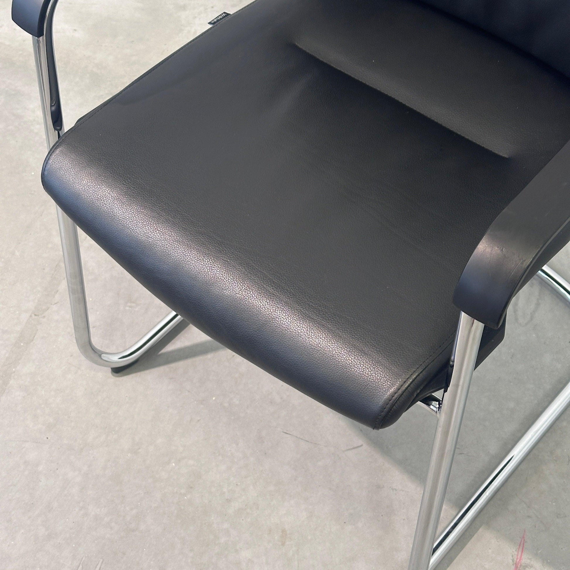 Wilkhahn ON 178/71 Freischwinger Leder schwarz