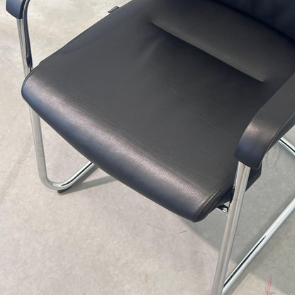 Wilkhahn ON 178/71 Freischwinger Leder schwarz