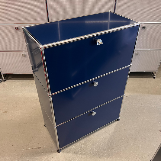 USM Haller Highboard stahlblau 3 Klappen