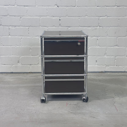 USM Haller Rollcontainer Braun 3 Auszüge