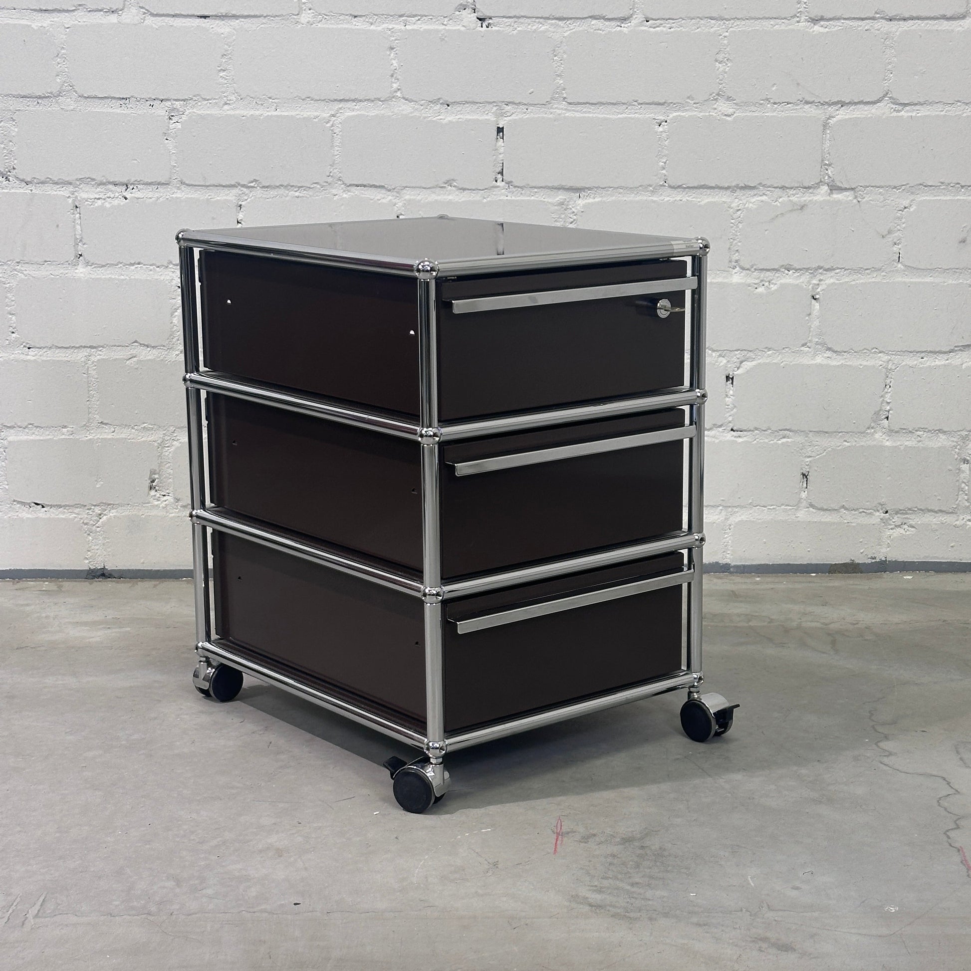 USM Haller Rollcontainer Braun 3 Auszüge