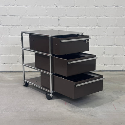 USM Haller Rollcontainer Braun 3 Auszüge