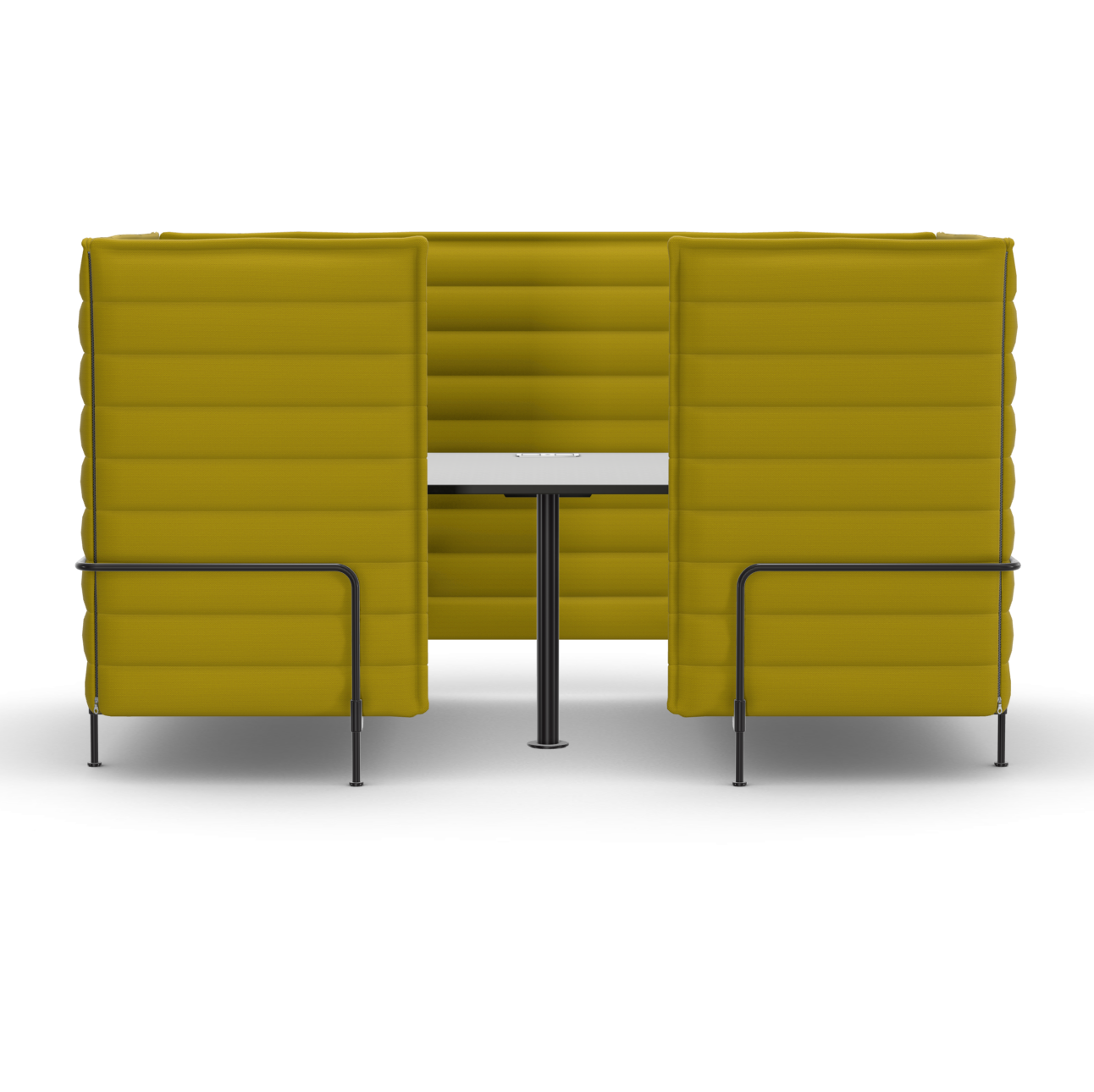 Vitra Alcove Cabin Highback mit Arbeitsplatte gelb