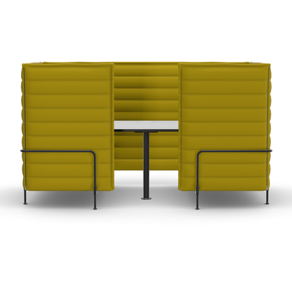 Vitra Alcove Cabin Highback mit Arbeitsplatte gelb