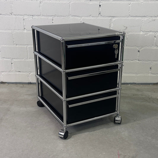 USM Haller Rollcontainer Schwarz 3 Auszüge