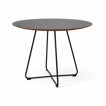 Johanson Speed Table Beistelltisch, schwarz, 75cm Durchmesser, Schichtholzplatte, schwarzes Metallgestell.