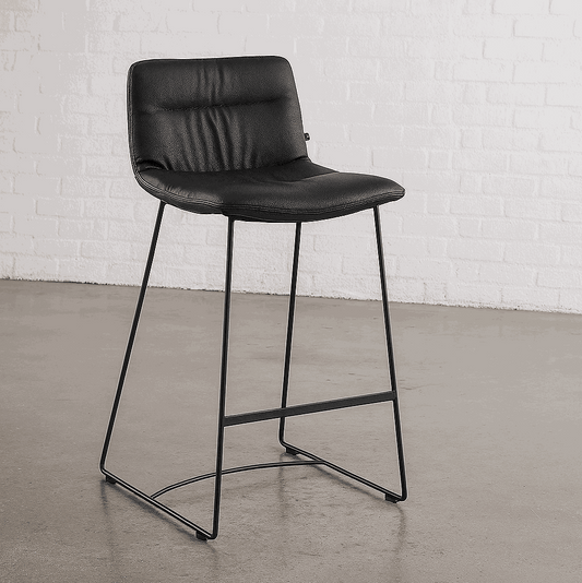 KFF Barhocker arva light bar schwarz mit Drahtkufen und Kunstlederbezug, 50x62x112 cm, Sitzhöhe 84 cm, neu