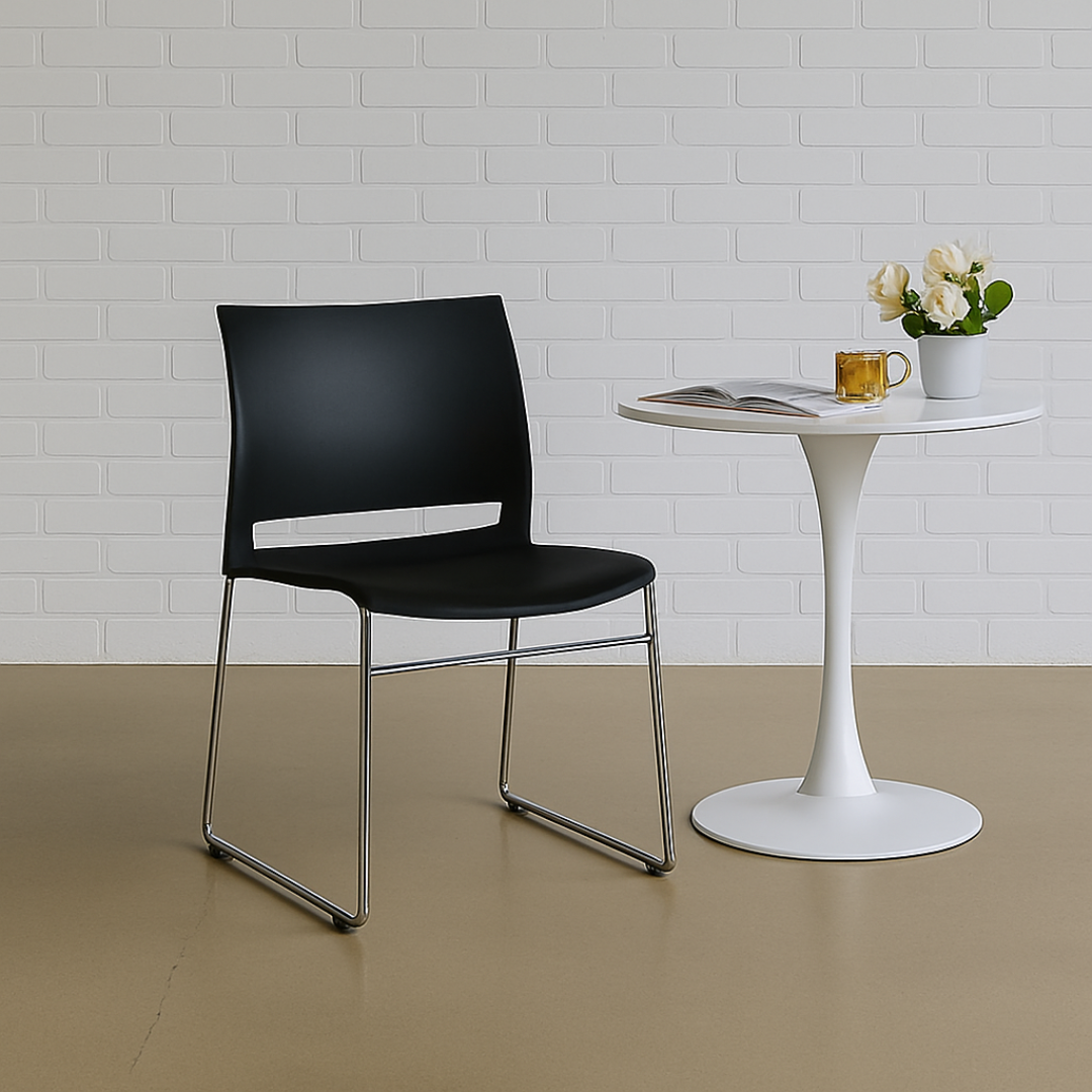 Stapelstuhl schwarz/Chrom [SONDERPOSTEN NEUWARE]
