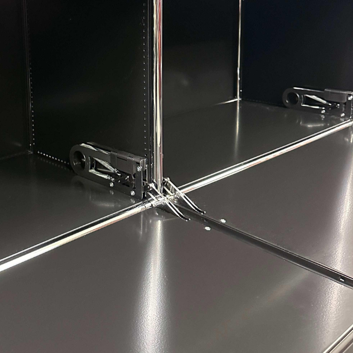 USM Haller Highboard 2x3 schwarz 4 Auszüge / 2 Klappen