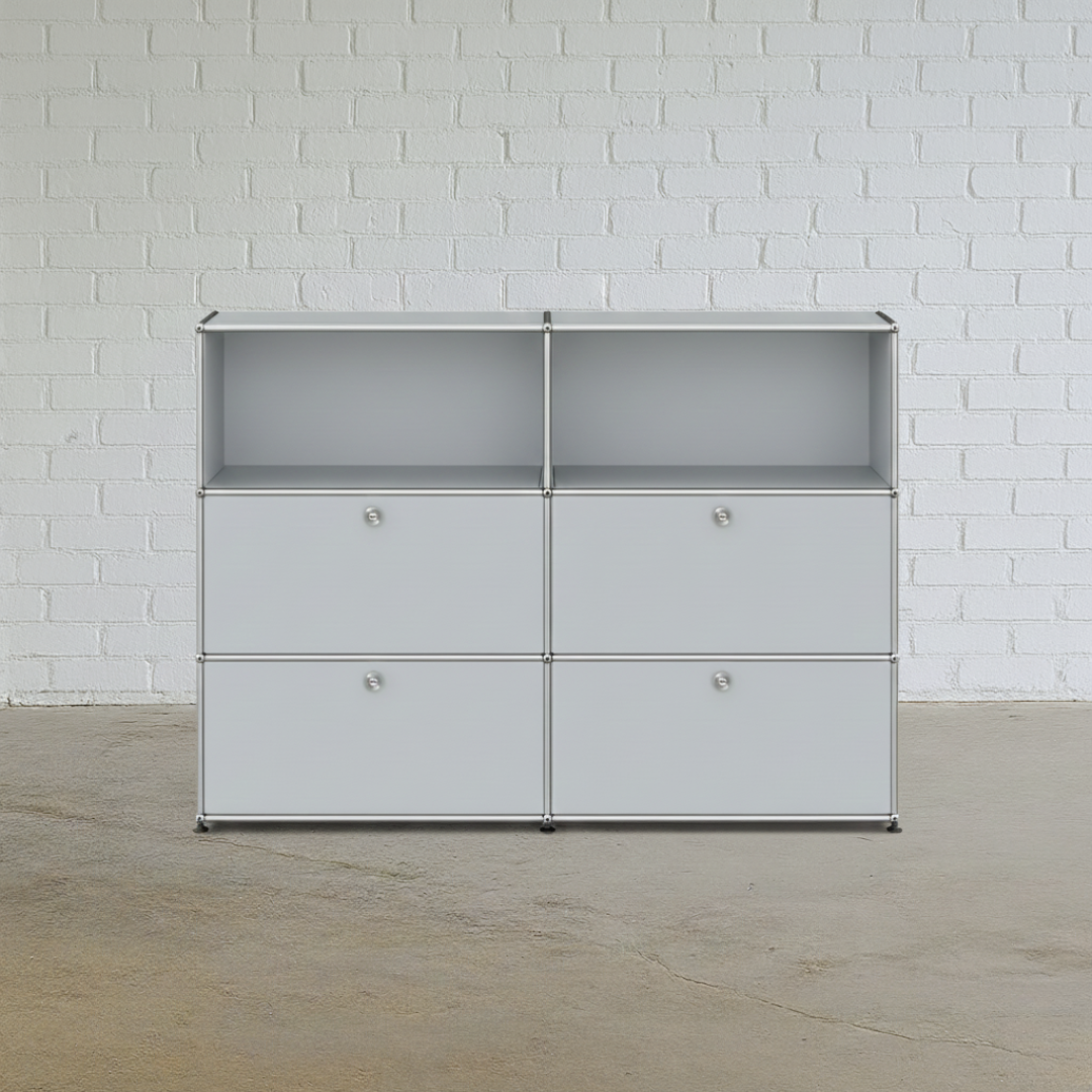 USM Haller Highboard 2x3 lichtgrau 4 Klappen