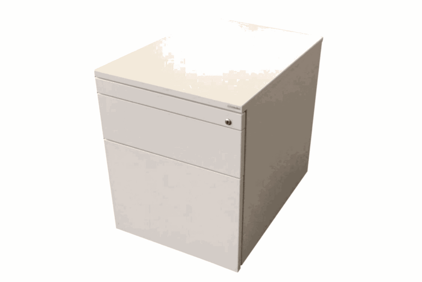 White Keller Rollcontainer with lockable drawers, 43x55x60cm compact storage unit