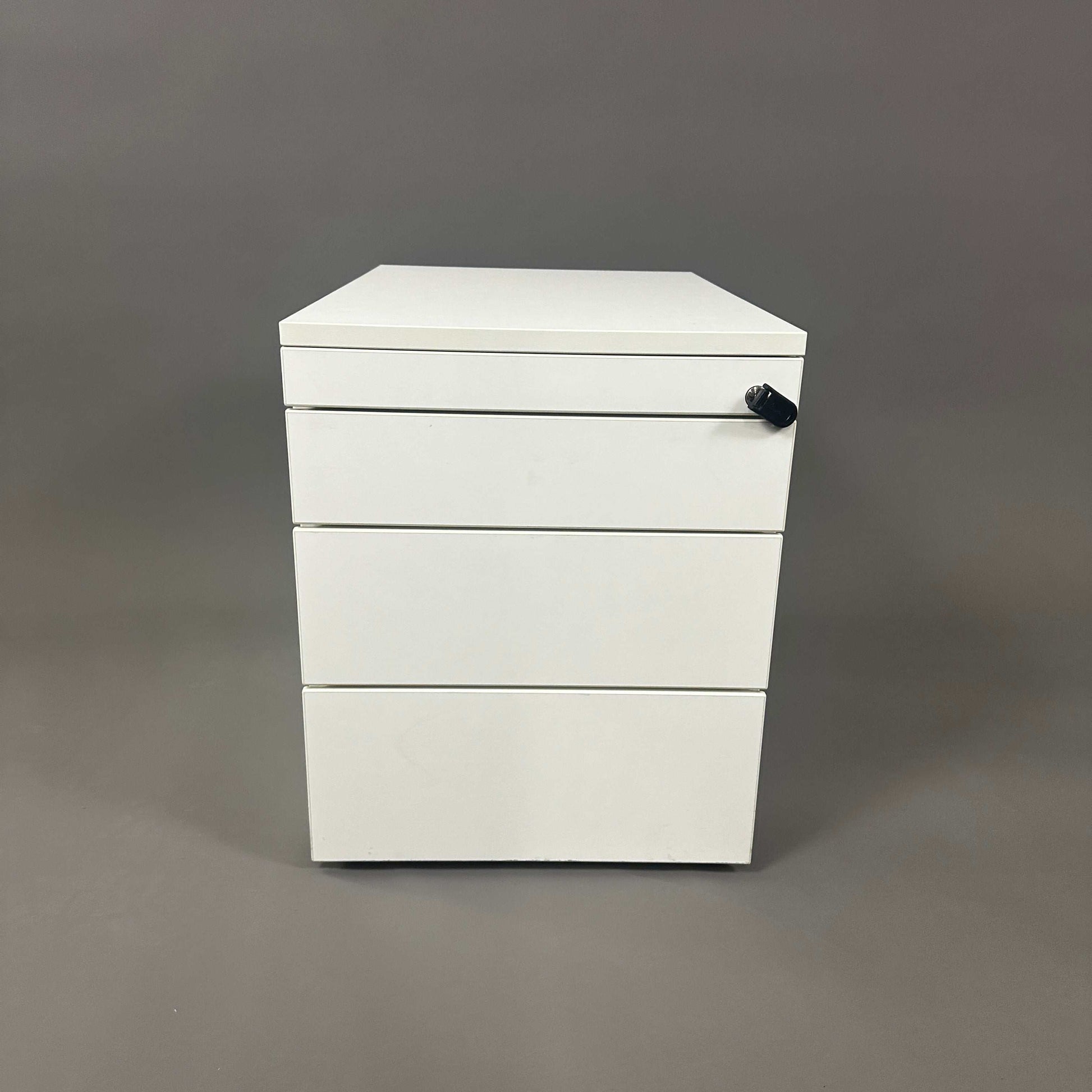 Kinnarps Rollcontainer weiß, abschließbar, 4 Schubladen, 52x42x60 cm