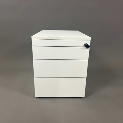 Kinnarps Rollcontainer weiß, abschließbar, 4 Schubladen, 52x42x60 cm