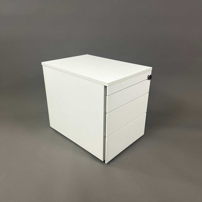 Kinnarps weißer Rollcontainer mit 4 abschließbaren Schubladen, 52x42x60 cm