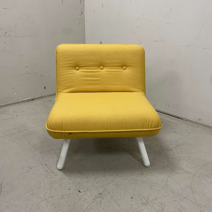 König & Neurath gelber NET.WORK.PLACE Sessel mit weißem Gestell, 85x80x80 cm, moderner Loungesessel