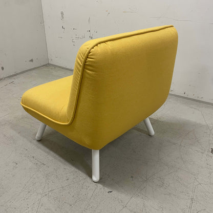 König & Neurath NET.WORK.PLACE Sessel gelb mit weißen Beinen, modernes Design, 85x80x80 cm