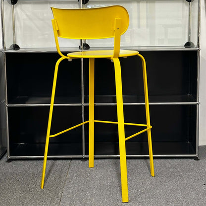 Yellow LaPalma Barhocker STIL S49 model bar stool with metal frame and backrest