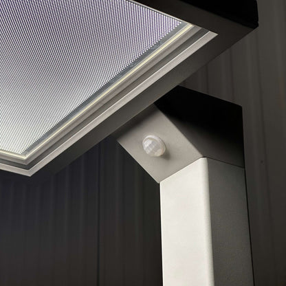 Lenorad white LED floor lamp with motion and daylight sensors, dimmable touch control, 4000K neutral white light